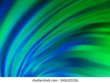Light Blue, Green vector background with bent ribbons. A vague circumflex abstract illustration with gradient. New composition for your brand book.