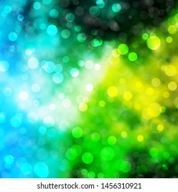 Light Blue, Green vector background with circles. Abstract illustration with colorful spots in nature style. New template for your brand book.
