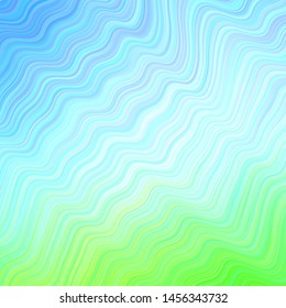 Light Blue, Green vector background with wry lines. A completely new colorful illustration in simple style. New composition for your brand book.