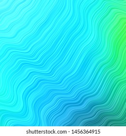Light Blue, Green vector background with wry lines. Gradient illustration in simple style with bows. Template for your UI design.
