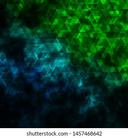 Light Blue, Green vector background with lines, triangles. Abstract gradient design with colorful triangles. Best design for posters, banners.