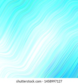 Light Blue, Green vector background with bent lines. Colorful illustration, which consists of curves. Best design for your ad, poster, banner.