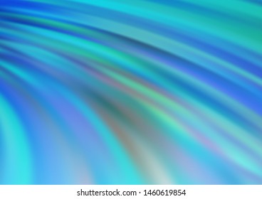 Light Blue, Green vector background with bent lines. A sample with blurred bubble shapes. The best blurred design for your business.
