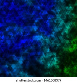 Light Blue, Green vector background with lines, triangles. Shining abstract illustration with colorful triangles. Pattern for commercials.