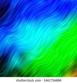 Light Blue, Green vector background with bows. Colorful illustration in abstract style with bent lines. Pattern for commercials, ads.