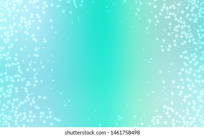 Light Blue, Green vector background with astronomical stars. Shining illustration with sky stars on abstract template. Pattern for astrology websites.