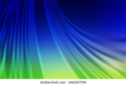 Light Blue, Green vector background with curved lines. A sample with colorful lines, shapes. Colorful wave pattern for your design.