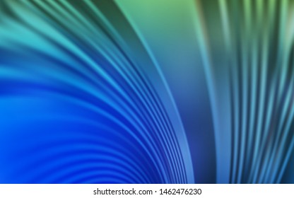 Light Blue, Green vector background with curved lines. Modern gradient abstract illustration with bandy lines. A completely new template for your design.