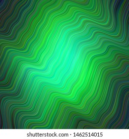 Light Blue, Green vector background with curved lines. Geometric illustration in abstract style with gradient.  A new texture for your  ad, booklets, leaflets.