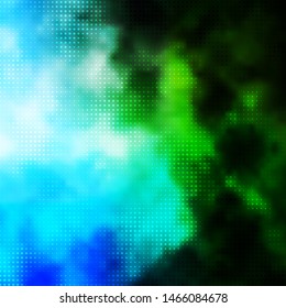 Light Blue, Green vector background with circles. Abstract decorative design in gradient style with bubbles. Pattern for booklets, leaflets.