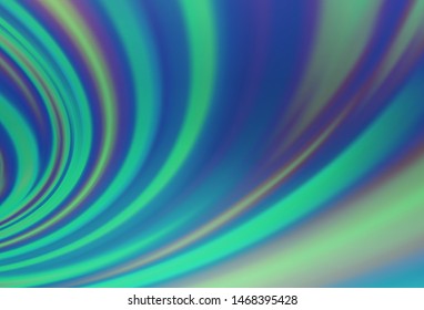 Light Blue, Green vector background with lamp shapes. Shining crooked illustration in marble style. Marble style for your business design.