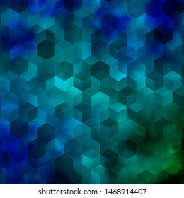 Light Blue, Green vector background with set of hexagons. Design in abstract style with hexagons. Pattern for your ad, booklets.