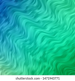 Light Blue, Green vector background with bent lines. Bright illustration with gradient circular arcs. Pattern for websites, landing pages.