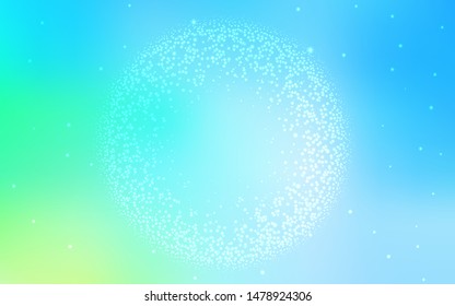 Light Blue, Green vector background with galaxy stars. Modern abstract illustration with Big Dipper stars. Pattern for astronomy websites.