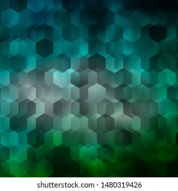 Light Blue, Green vector background with set of hexagons. Colorful hexagons on blur backdrop. Design for website posters, banners.