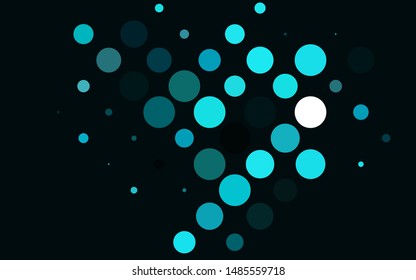Light Blue, Green vector background with bubbles. Glitter abstract illustration with blurred drops of rain. Pattern of water, rain drops.