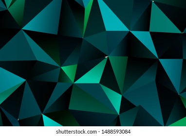 Light Blue, Green vector background with triangles. Decorative design in abstract style with triangles. Template for wallpapers.