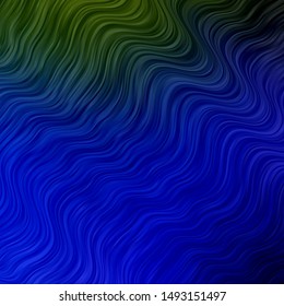 Light Blue, Green vector background with bent lines. Gradient illustration in simple style with bows. Pattern for busines booklets, leaflets