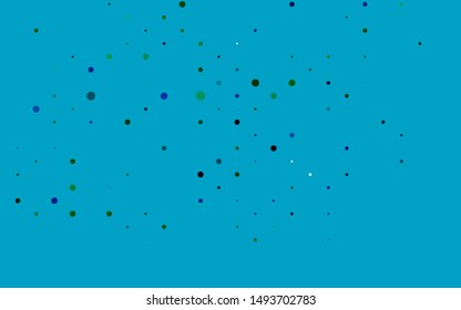 Light Blue, Green vector background with bubbles. Blurred bubbles on abstract background with colorful gradient. Pattern for beautiful websites.