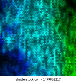 Light Blue, Green vector background with lines, triangles. Modern gradient illustration with colorful triangles. Pattern for websites.