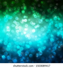 Light Blue, Green vector background with spots. Glitter abstract illustration with colorful drops. New template for a brand book.
