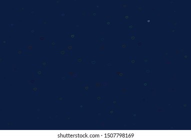 Light Blue, Green vector background with Shining hearts. Decorative shining illustration with hearts on abstract template. Design for your business advert of anniversary.