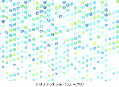 Light Blue, Green vector background with wry lines. Colorful illustration in abstract style with gradient. A completely new design for your business.