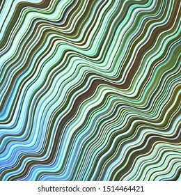 Light Blue, Green vector background with wry lines. Colorful illustration in abstract style with gradient. A completely new design for your business.
