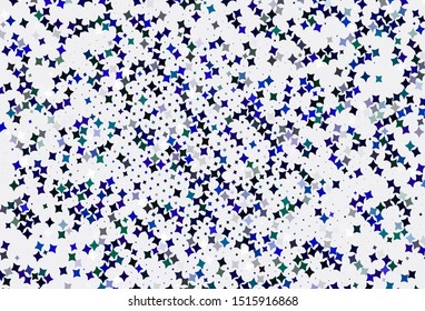 Light Blue, Green vector background with small and big stars. Glitter abstract illustration with colored stars. Best design for your ad, poster, banner.