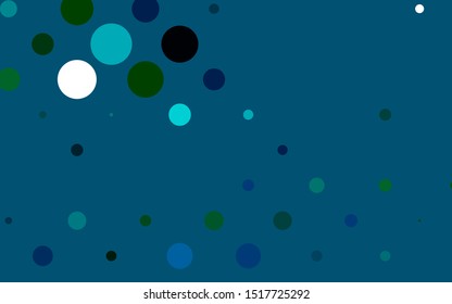 Light Blue, Green vector background with bubbles. Abstract illustration with colored bubbles in nature style. Pattern for ads, leaflets.