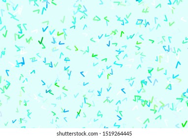 Light Blue, Green vector background with bent lines. An elegant bright illustration with gradient. The best colorful design for your business.