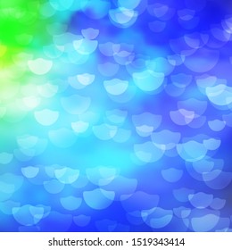 Light Blue, Green vector background with circles. Abstract illustration with colorful spots in nature style. Pattern for wallpapers, curtains.
