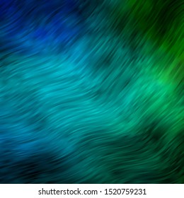 Light Blue, Green vector background with lines. Brand new colorful illustration with bent lines. Pattern for busines booklets, leaflets