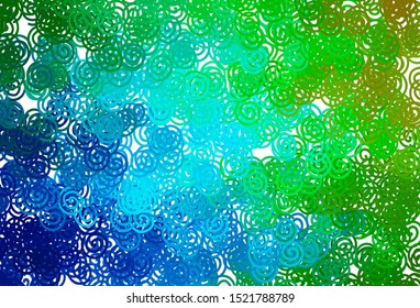Light Blue, Green vector background with wry lines. Modern gradient abstract illustration with bandy lines. Template for cell phone screens.