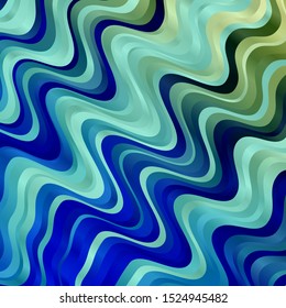 Light Blue, Green vector background with curves. Illustration in halftone style with gradient curves. Pattern for booklets, leaflets.