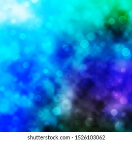 Light Blue, Green vector background with spots. Abstract illustration with colorful spots in nature style. Pattern for booklets, leaflets.
