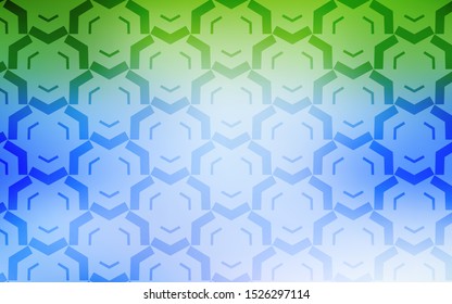 Light Blue, Green vector background with wry lines. Colorful illustration in abstract style with gradient. Brand new design for your ads, poster, banner.