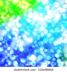 Light Blue, Green vector background with bubbles. Abstract illustration with colorful spots in nature style. Pattern for booklets, leaflets.