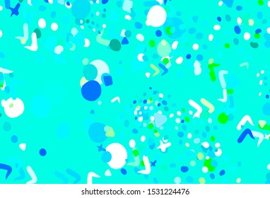 Light Blue, Green vector background with abstract shapes. Decorative design in abstract style with random forms. Simple design for your web site.
