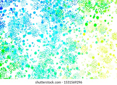 Light Blue, Green vector background with abstract shapes. Colorful chaotic forms with gradient in modern style. Background for a cell phone.