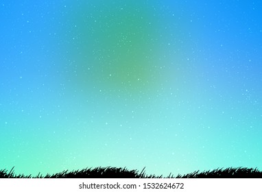 Light Blue, Green vector background with astronomical stars. Shining illustration with sky stars on abstract template. Pattern for astronomy websites.