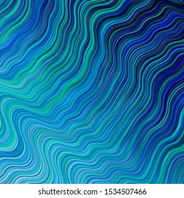 Light Blue, Green vector background with lines. Illustration in abstract style with gradient curved.  Template for your UI design.