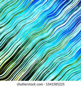 Light Blue, Green vector background with bows. Abstract illustration with gradient bows. Pattern for booklets, leaflets.