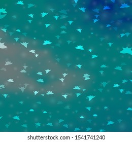 Light Blue, Green vector background with colorful stars. Shining colorful illustration with small and big stars. Theme for cell phones.