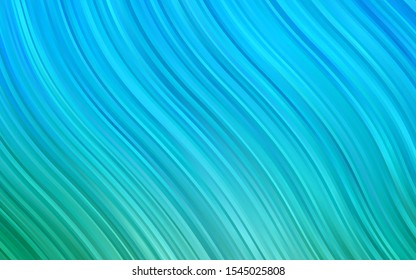 Light Blue, Green vector background with abstract lines. A sample with blurred bubble shapes. Marble style for your business design.