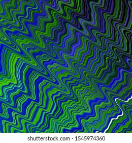Light Blue, Green vector background with bent lines. Colorful abstract illustration with gradient curves. Best design for your ad, poster, banner.