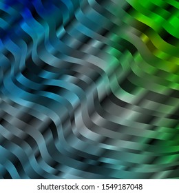 Light Blue, Green vector background with bent lines. Colorful illustration in abstract style with bent lines. Pattern for websites, landing pages.