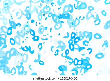 Light Blue, Green vector background with bubbles. Glitter abstract illustration with blurred drops of rain. Pattern of water, rain drops.