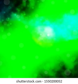 Light Blue, Green vector background with bubbles. Modern abstract illustration with colorful circle shapes. New template for a brand book.