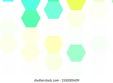 Light Blue, Green vector background with hexagons. Glitter abstract illustration in hexagonal style. New template for your brand book.